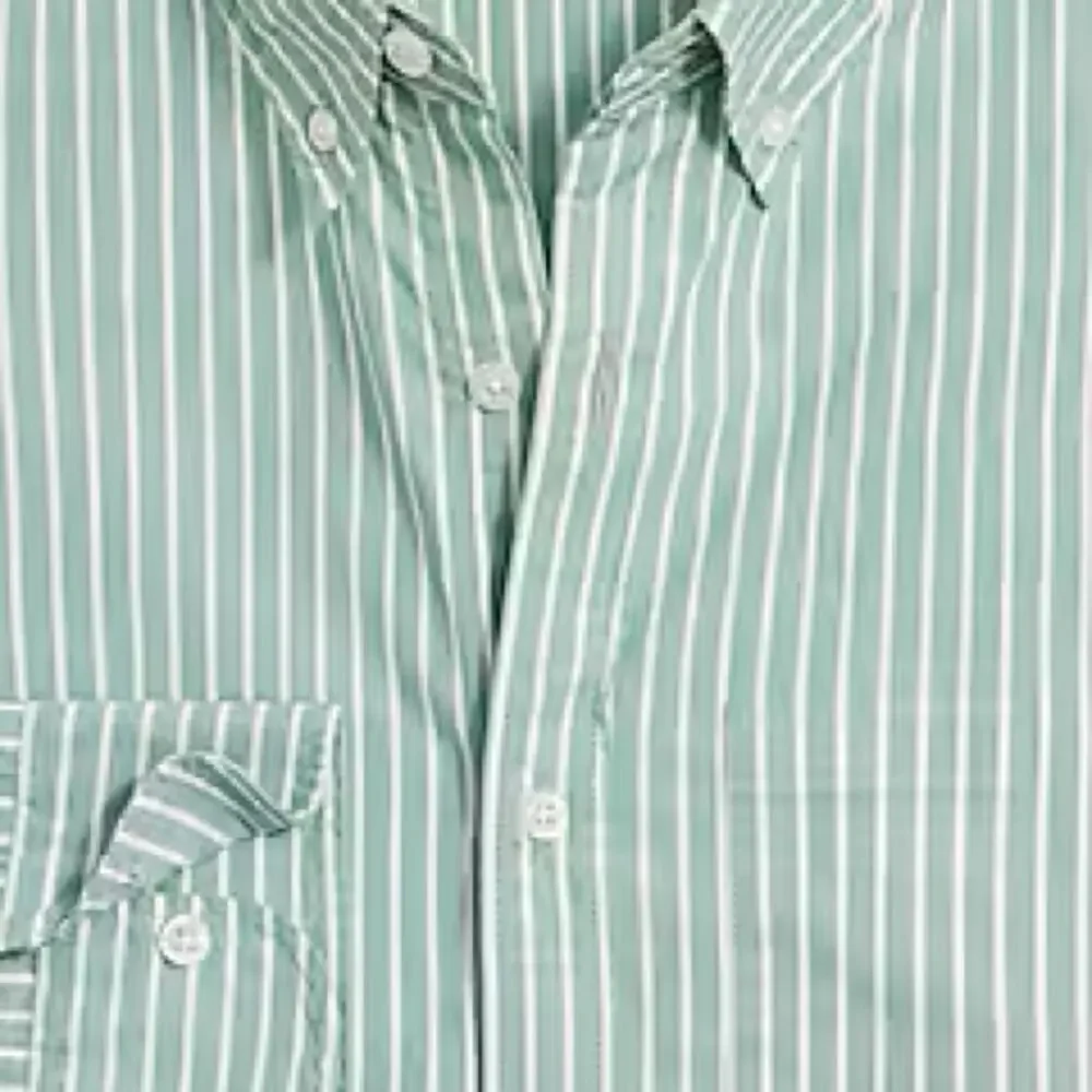 J. Crew White Aventurine Stripe Classic flex casual shirt